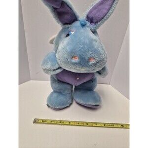 Vintage 1985 Hasbro Softies Disney Wuzzles Blue Hoppopotamus Hippo Bunny Plush